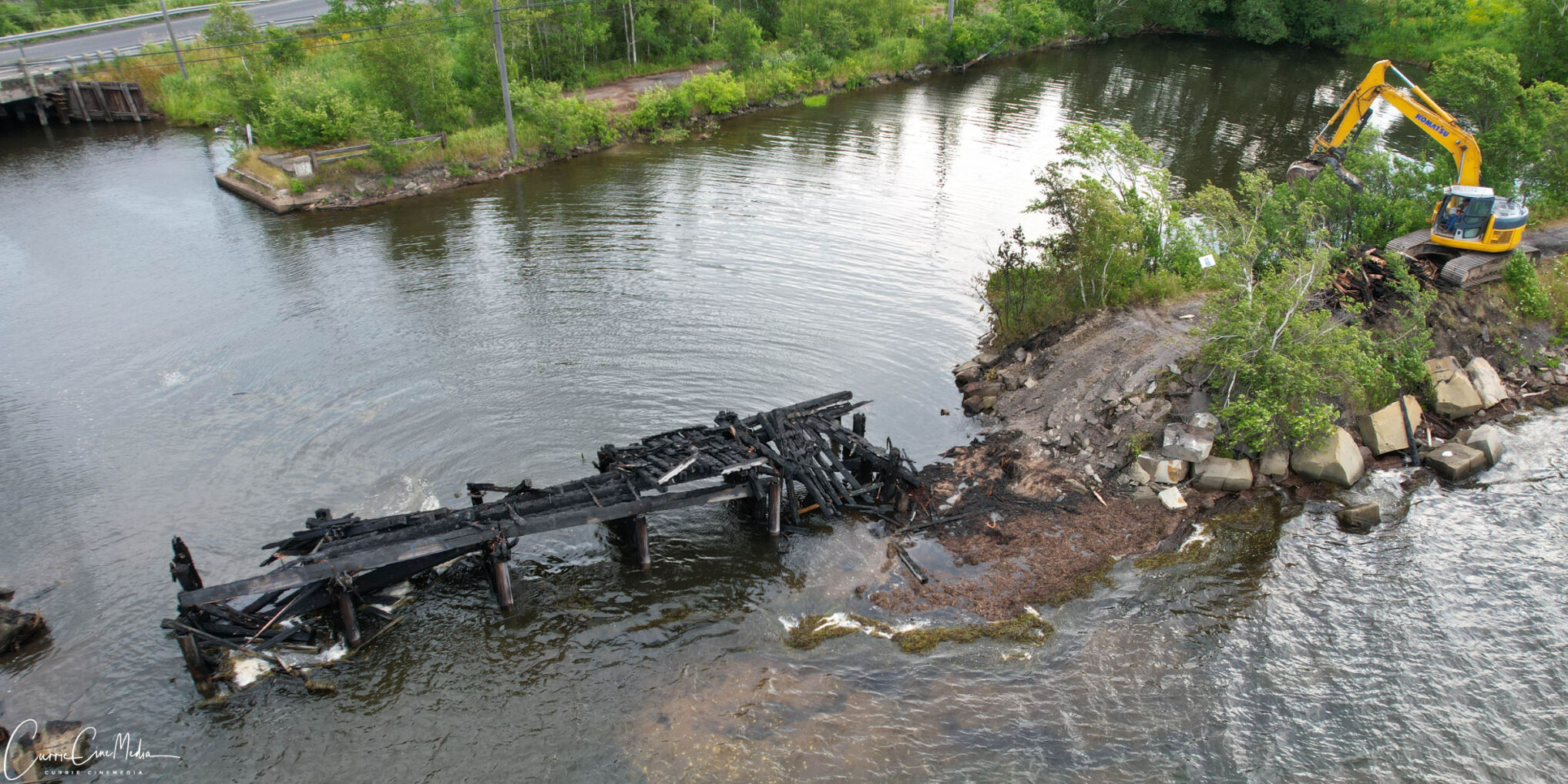 Jitney Trail bridge fire